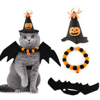 Halloween Pet Costume Set Cute Cat Cosplay Outfit Halloween Party Pet Dog Dress‑up Accessories Kitten Transformation Clothes