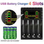 Battery Charger 4 Slot Intelligent Fast Charge With Indicator For 1.2V NiMH NiCd AAA/AA Rechargeable Battery USB C Micro Charger