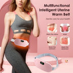 Electric Waist Massage Period Cramp Massager Vibrating Heating Belt for Menstrual Waist Stomach Abdominal Warm Palace Belt
