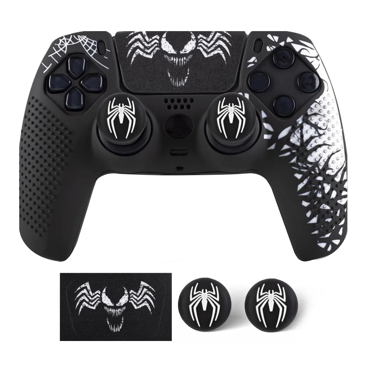 Rutschfeste Controller-Hülle für PS5 Controller, Silikonabdeckung mit Gummi-Daumengriff und Touchpad-Sticker für PS5