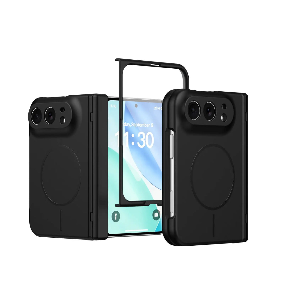 For iPhone DUO Case for Magsafe Magnetic Wireless Charging Case for iPhone DUO 18 Fold Built-in Screen Protector Frosted Cover