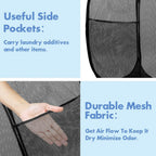 1-10Pcs Collapsible Laundry Basket Dirty Clothes Mesh Pop Up Hamper Storage Basket Toy Storage Bag for Home Bathroom Dorm Travel