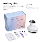 Electric Cupping Gua Sha Massager, 9-Level Suction Lymphatic Drainage Device, Red Light Heat Body Scraper Back Neck Shoulder