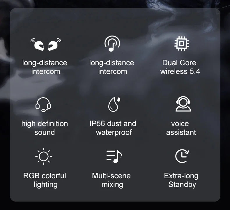 Y20 Pro Motorcycle Helmet Headset Bluetooth 500M Intercom FM Radio Hands-free Call Waterproof Mixing Music Sharing Interphone
