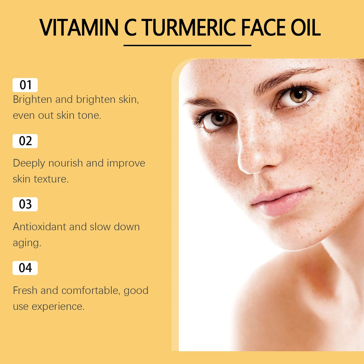 30ml Vitamin C Brightening Serum with Turmeric Extract Niacinamide Face Moisturizer Hydrating Glow Booster for Even Skin Tone