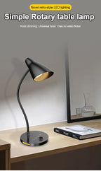 LED Desk Lamp Plug-In Knob Switch Five Level Dimming Desktop Reading Lamps Bedroom Dormitory  Clip Type Iron Bedside Desk Light