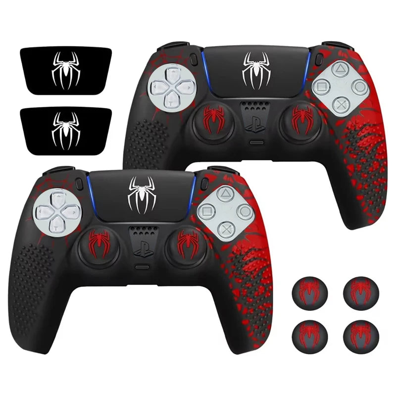Para la funda del mando de PS5, carcasa de silicona antideslizante protectora compatible con el mando de PS5 con tapa de agarre para el pulgar