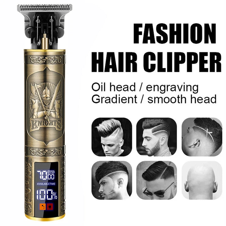 Electric Vintage Shaver Barber Cordless Hair Cutting Machine USB Charging Hair Trimmer Portable Hair Clipper Suitable For Men