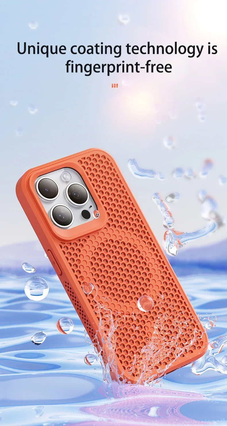 Cooling Heat Dissipation Phone Case For iPhone 17 18 16 15 14 13 12 11 Pro Max Breathable Hard Back Magnetic Cover For Magsafe