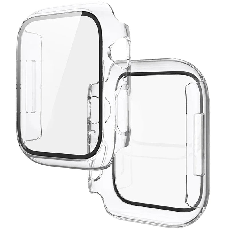 Tempered Glass+Cover For Apple Watch 11 10 9 8 7 46mm 42mm PC Bumper Screen Protector Case iWatch Series 7 6 5 4 SE3 44 40 45mm