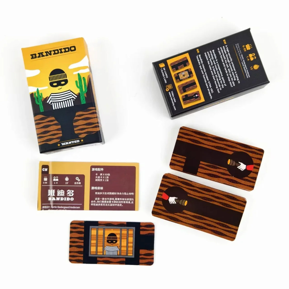Hot Bandido Bandida Family Strategy Card Game 1-4 Players Party Fun Chinese English Explanations Christmas Bilingual Game Night