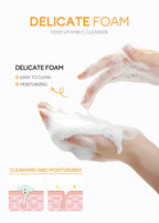 Vitamin C Sakura Facial Cleanser Face Wash Foam Foam Face Cleanser Moisturizing Whitening Anti-aging  Wrinkle Skin Care