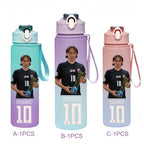 750ML Messi Modrić Neymar Football Star Straw Water Cup Portable Fitness Drink Bottle Kettle Leakproof Drinkware Fans Gifts