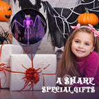 2PC/Set Halloween Outdoor Solar Garden Lights Waterproof 3D Horror Bat Skeleton Purple Orange Stake Lights House Party Decor