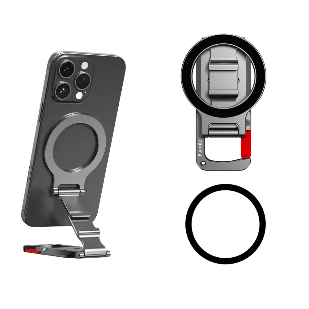 Flymile Magnetic Phone Holder Carabiner Mount for Iphone 18 Pro Max 17 16 15 Accessories Tripod Compatible with MagSafe