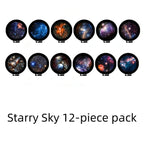 Car Starry Sky Projector Lamp USB Powered Galaxy Night Light With 17‑12 Galaxy Film Flexible Neck Auto Ceiling Romantic Lighting