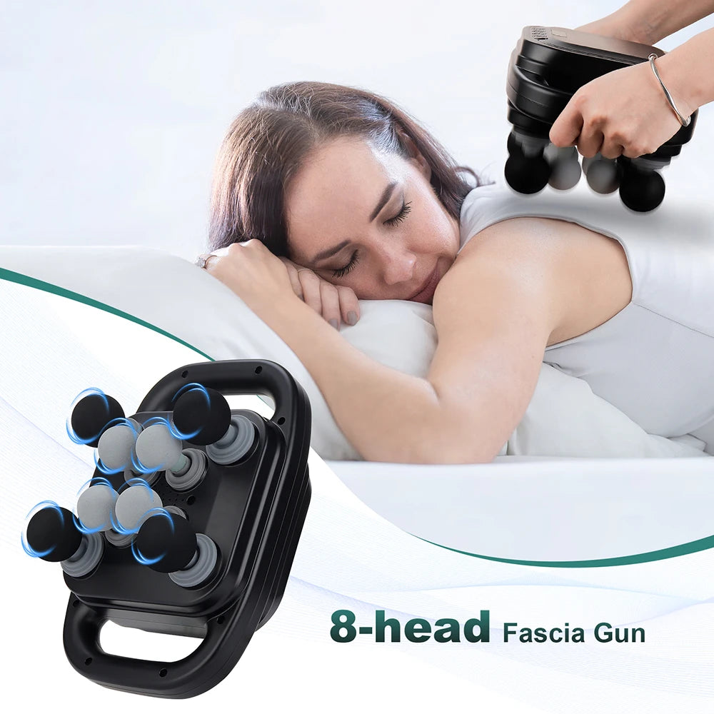 8-Head Fascia Gun High-Frequency Vibration Body Massage Gun Back and Waist Massager Neck Shoulder Massager Muscle masajeador