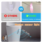 Smart Motion Sensor Toilet Light, USB Rechargeable LED RGB Night Light for Bathroom