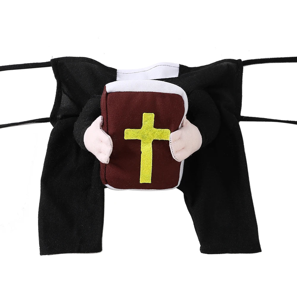 Halloween Pet Priest Costume Funny Dog Clothes With Bible Cross For Small Big Dogs Cats Puppy Dress Up Christmas Apparel Gifts
