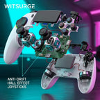 WITSURGE Hall Effect PS5 Controller,Wireless Anti-Drift Gamepad,Dual Hall Joysticks&Triggers,Macro Back Buttons,1500mAh, RGB