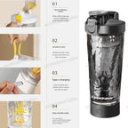650ml Electric Shaker Bottle Portable Whey Protein Shaker Automatic Stirring Blender Multipurpose Juice Mixer Cups Fitness Work