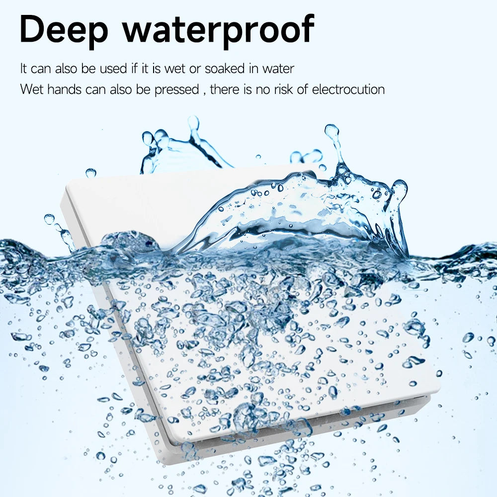 Self-powered Wireless Wall Switch No Battery Required 86Type RF433Mhz Waterproof Wall Switch
