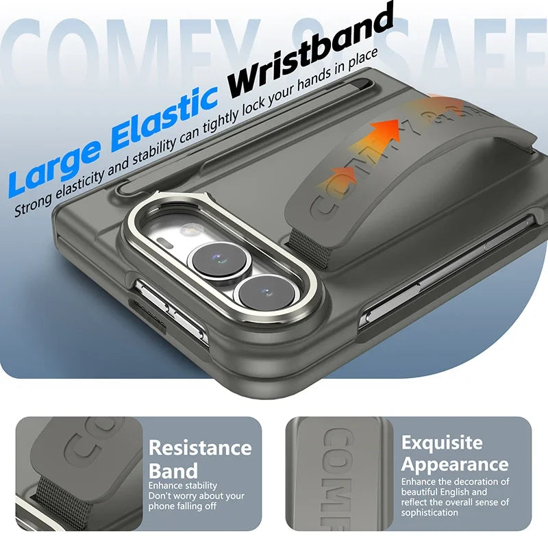 Matte PC Case for iPhone Duo with Wrist Strap Stylus and Kickstand