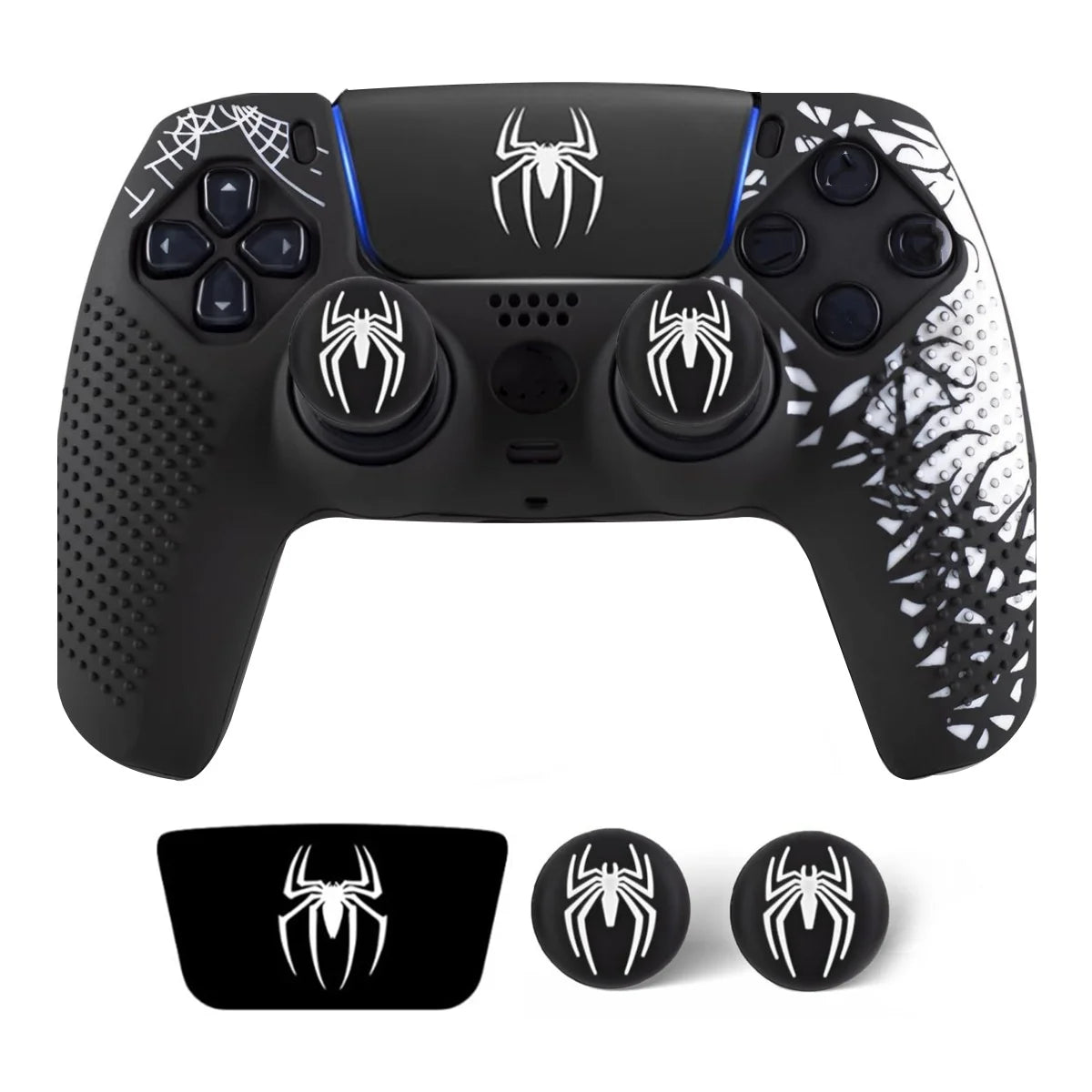 Rutschfeste Controller-Hülle für PS5 Controller, Silikonabdeckung mit Gummi-Daumengriff und Touchpad-Sticker für PS5