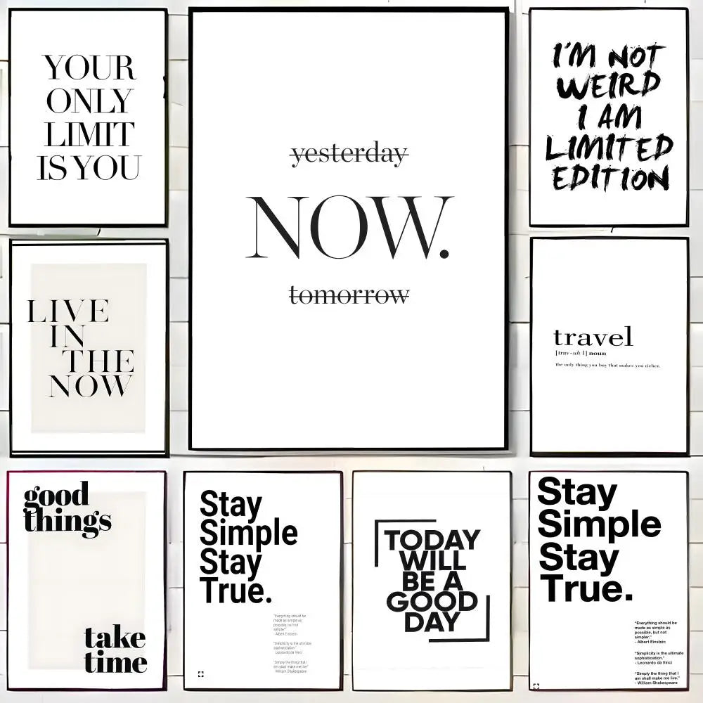 Minimalist Text Inspirational Poster Wall Art Print Poster Decorative Mural Home Decor Gift Unframed