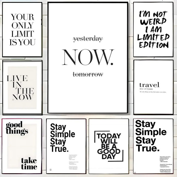 Minimalist Text Inspirational Poster Wall Art Print Poster Decorative Mural Home Decor Gift Unframed