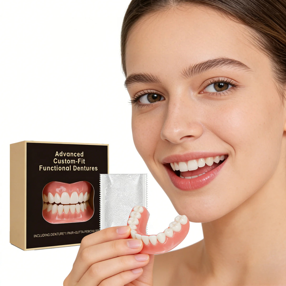 Temporary Teeth Veneers Real Looking Decorative Snap On Teeth Covers Temporary Beauty Teeth Accessory for Daily Makeup Party Photo Use