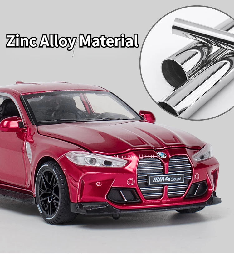 1/32 Scale M4 Alloy Car Models Metal Diecast Toys Vehicle with Simulation Sound and Light Sport Car Toys for Kids Birthday Gifts