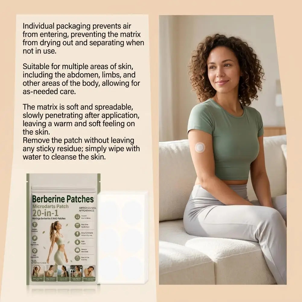 Moringa X NAD Patches Berberine Support Patch Skin Friendly Daily Wellness Body Care Patches