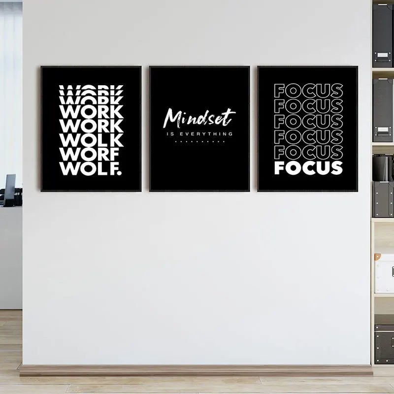 Modern Inspirational Words Canvas Art Prints Black White Interesting Motivational Wall Decor Poster for Home Office