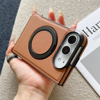 360° Rotating Bracket Magnetic Case For iPhone Duo For Magsafe PU Leather Shockproof Cover Funda