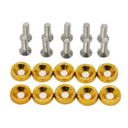 10 PCS M6 Automotive Hexagonal Fasteners, Mudguard Washers, Bumper Engine, Concave Screws, JDM Aluminum Mudguard Washers