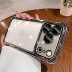 Luxury Electroplate Shockproof Transparent Phone Case For iPhone 18 17 16 15 14 13 12 Pro Max Plus Air Clear Bumper Cases Cover