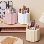 Modern Minimalist 360° Rotating Desk Organizer Pen Holder - Space-Saving, Multi-Functional Office Supplies - for Home & School