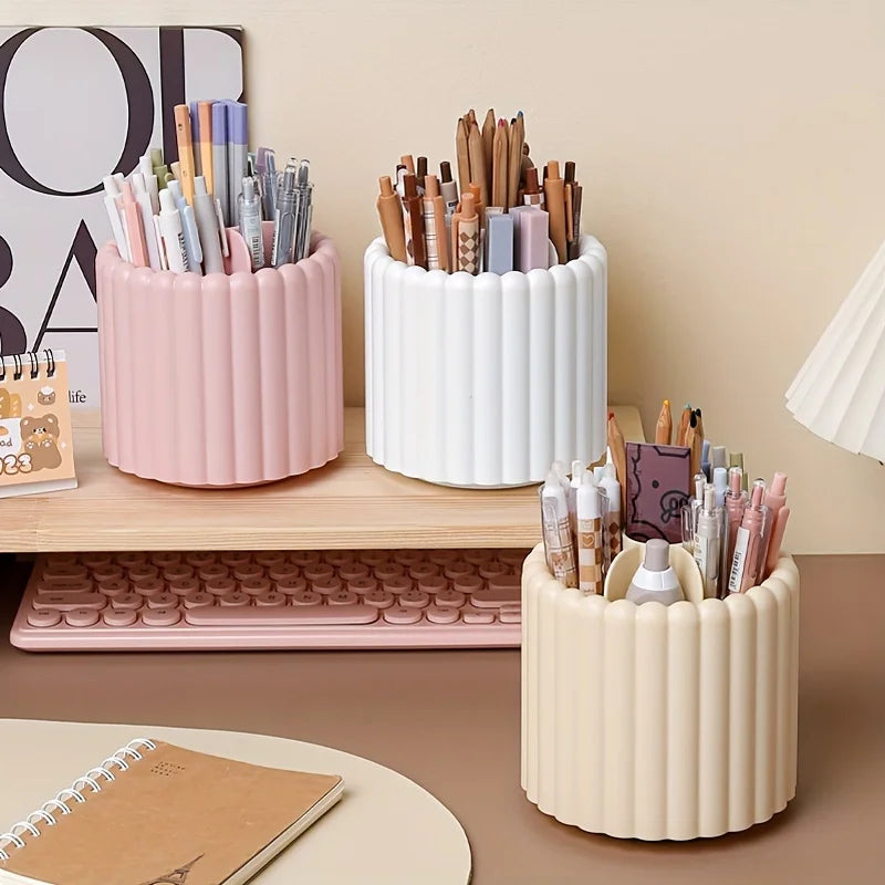 Modern Minimalist 360° Rotating Desk Organizer Pen Holder - Space-Saving, Multi-Functional Office Supplies - for Home & School