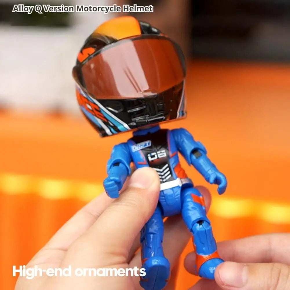 1:12 Scale Motorcycle Rider Model with Articulated Joints High-Detail Alloy and Plastic Diecast Collectible Figure for Display