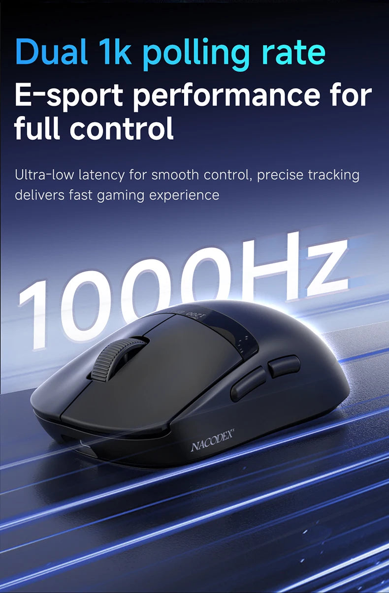 Ajazz AJ139 V2 MC Wireless Gaming Mouse Magnetic Charging Base with Anti Slip Adhesive PAW3311 Sensor Tir Mode Office Mouse