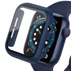 Tempered Glass+cover For Apple Watch Case Accessories 45mm 41mm 44mm 40mm 42mm Screen Protector Apple watch serie 9 4 5 6 SE 7 8