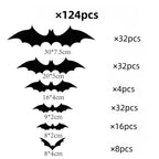 DIY Halloween Bat Decoration 3D PVC Bat Wall Sticker Black Bat Wallpaper Halloween Real Horror Prop
