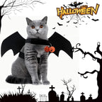 Halloween Pet Bat Wings Costume Cat Dog Clothes with 2 Pumpkin Bells Cosplay Outfit for Small Cats Dogs Party Dress Up Fun