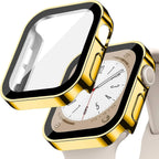 Tempered Glass+Cover For Apple Watch 11 10 9 8 7 46mm 42mm PC Bumper Screen Protector Case iWatch Series 7 6 5 4 SE3 44 40 45mm