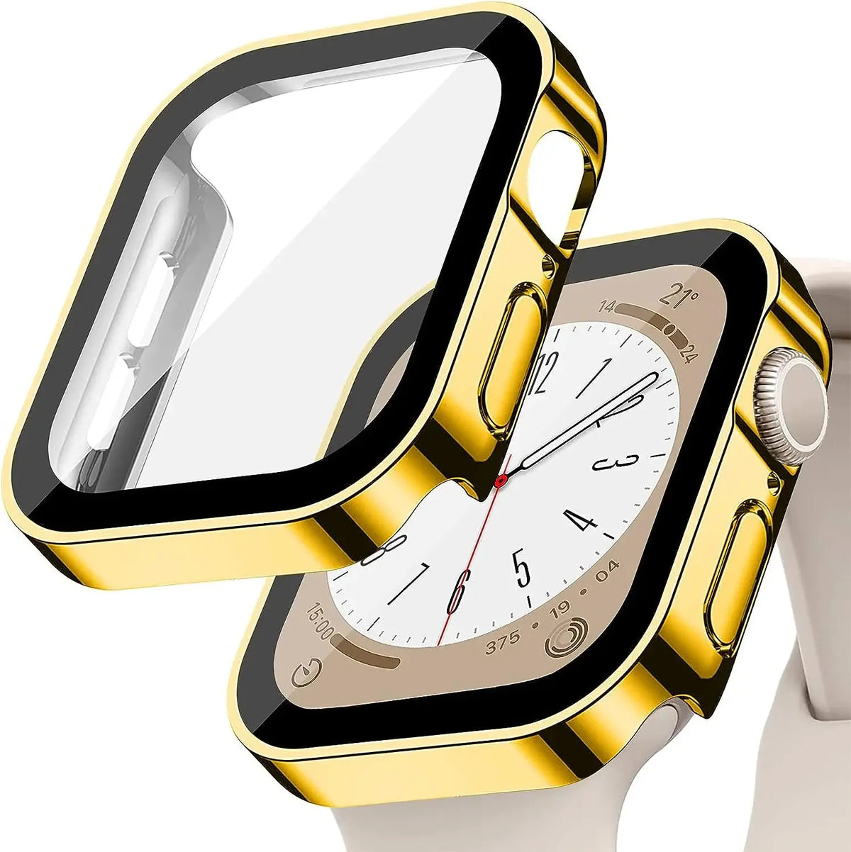 Tempered Glass+Cover For Apple Watch 11 10 9 8 7 46mm 42mm PC Bumper Screen Protector Case iWatch Series 7 6 5 4 SE3 44 40 45mm