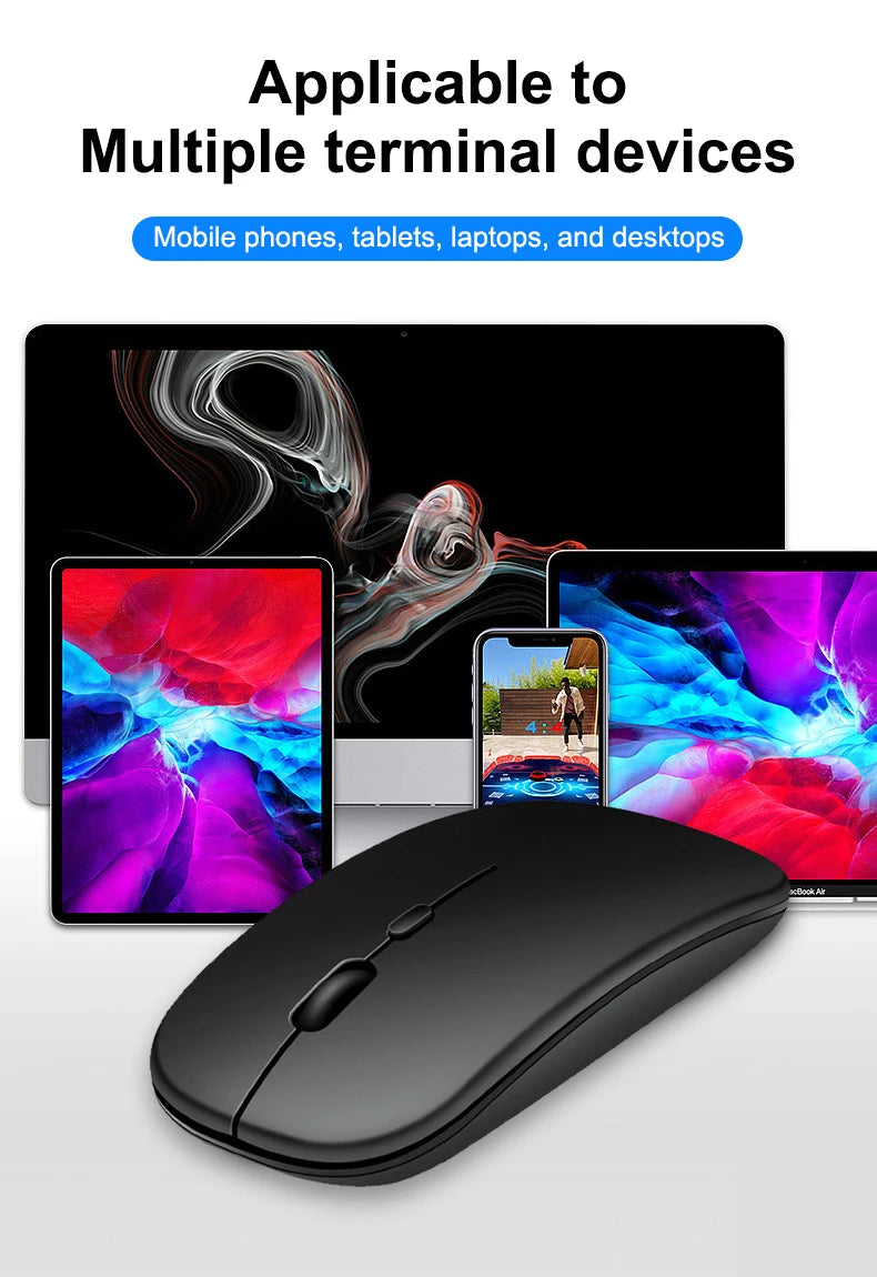 Wireless Mouse Dual Modes Bluetooth-compatibl 2.4G Portable Office Mouse for Laptop Notebook PC MacBook Battery Gaming Mouse