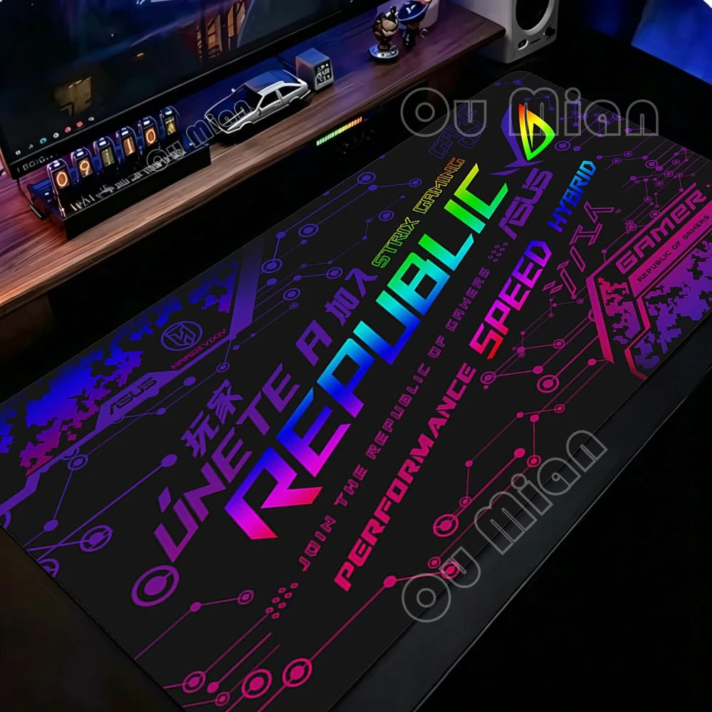 ROG Republic of Mouse Mat ASUS Gamers Large Mouse Pad Rubber Non-Slip Big Carpet Pc Computer Keyboard Accessories Big Desk Mat