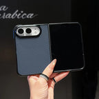 High Quality Solid Color Woven Texture Shockproof Folding Phone Case For IPhone Duo Fashionable Phone Protective Case