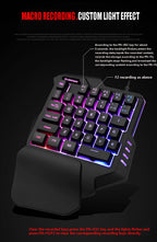 RGB Backlit Gaming Keyboard And Mouse Combo One-Handed Keypad with 3200 DPI Mouse Game Converter for PS4 Xbox Nintendo Switch